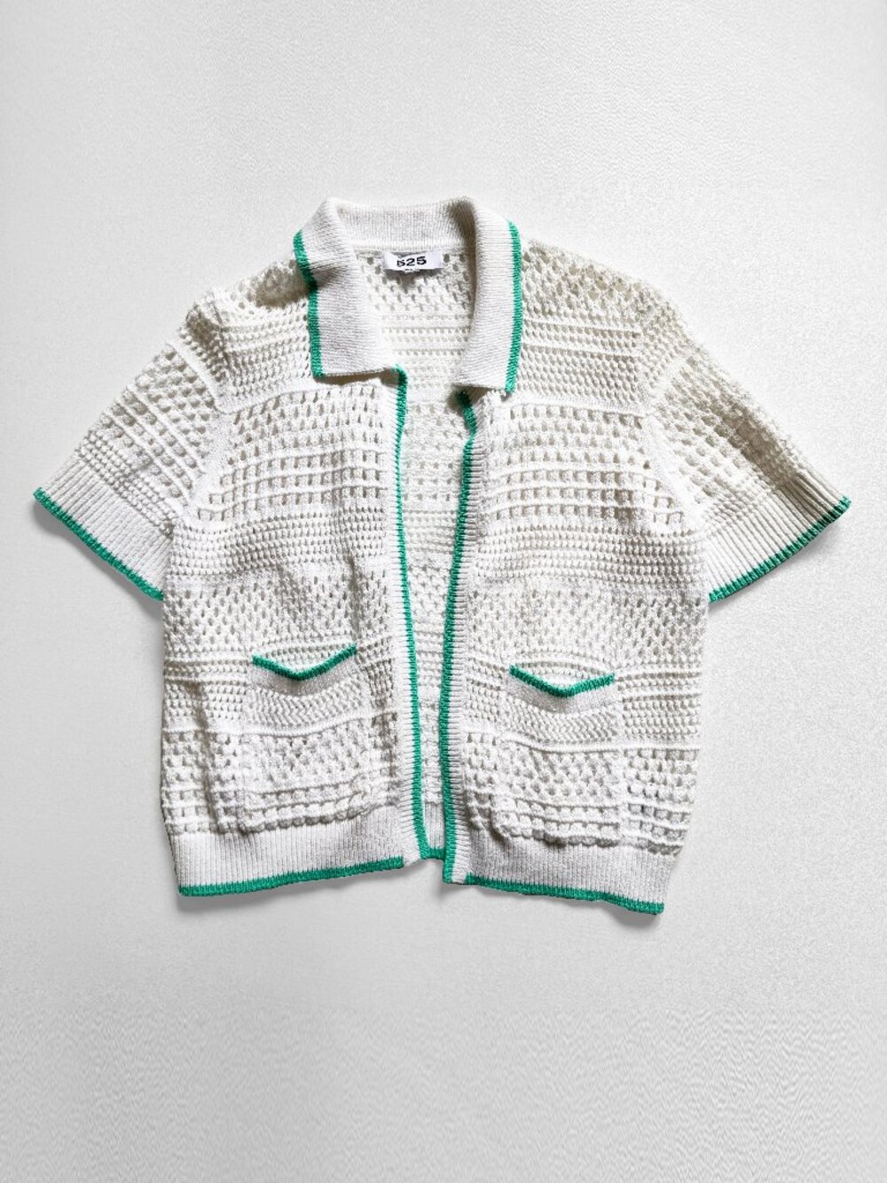 545 America Open Weave Crochet Top Short Sleeve Sz M